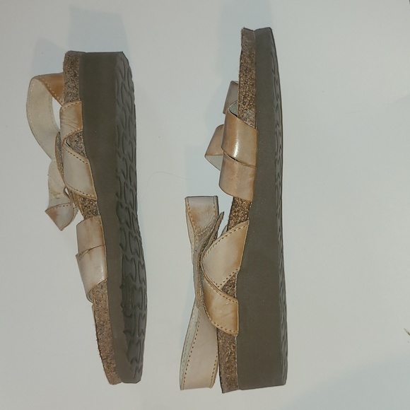 Naot Tan Leather Cork Strappy Sandals Ankle Strap Minimalist Fairy Boho Indie - Picture 6 of 8